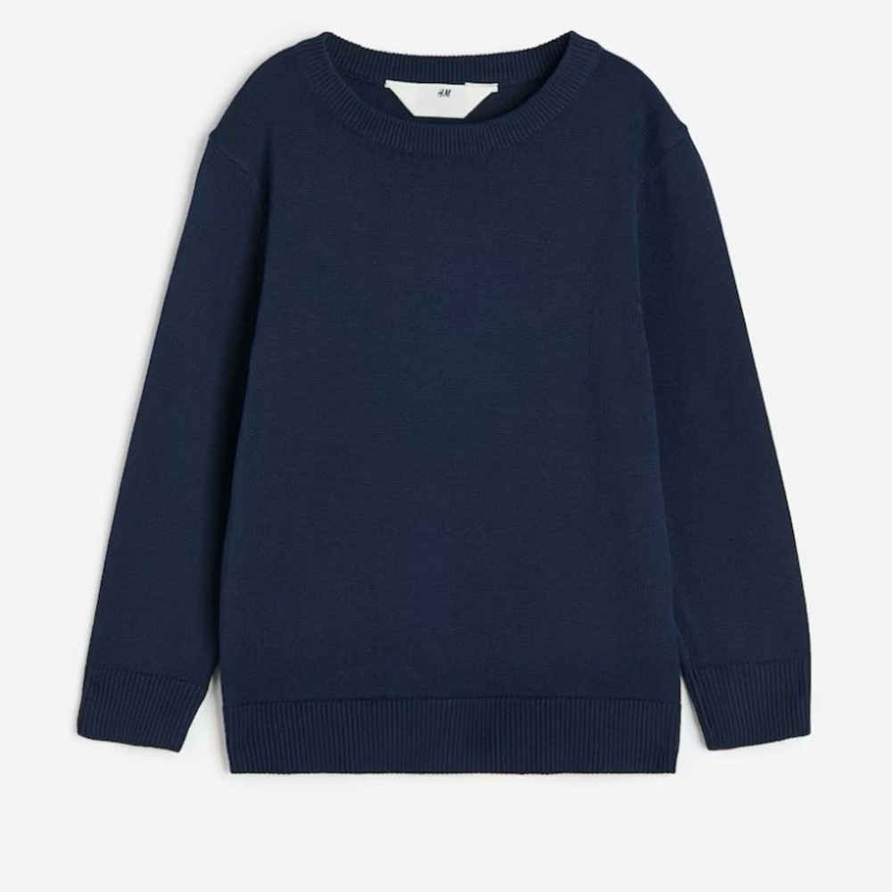 H&M Kids Cotton/Cashmere Blend Sweater Navy Blue Size 6-8 Youth , Excellent